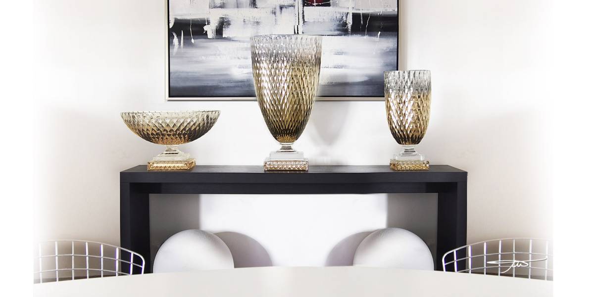 Flamed Gold Set staged - diamond collection - designed by Marika Tardio
