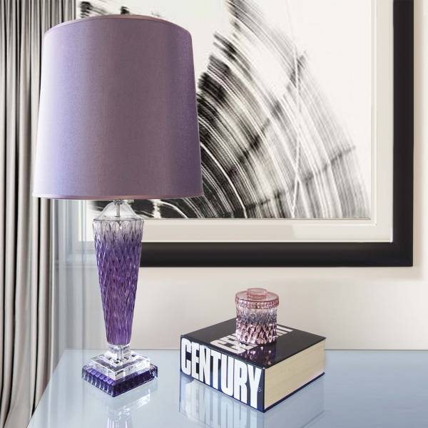 Lampada diamond - cristallo fiammato viola - designed by Marika Tardio